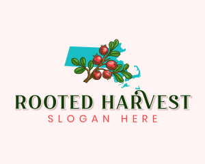 Massachusetts Cranberries Fruit logo design