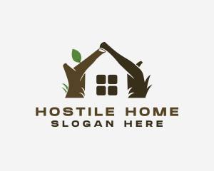 Brown Log Home logo design