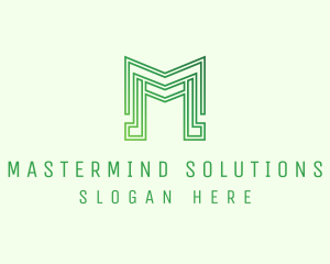 Minimalist Geometric Outline Letter M  logo design