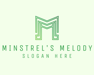 Minimalist Geometric Outline Letter M  logo design