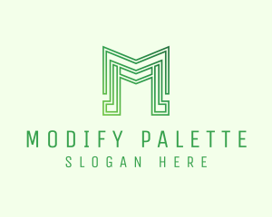 Minimalist Geometric Outline Letter M  logo design