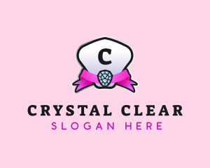 Diamond Jewel Ribbon logo design