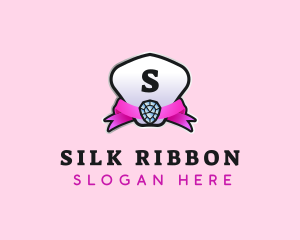 Diamond Jewel Ribbon logo design