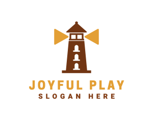 Play Button Lighthouse  logo design