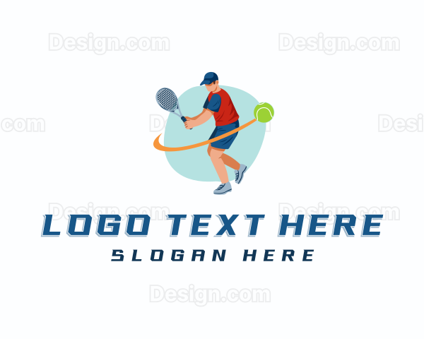 Tennis Racket Player Logo