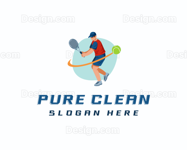 Tennis Racket Player Logo