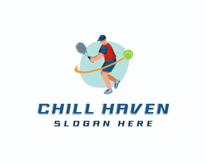 Tennis Racket Player Logo