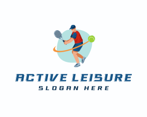 Tennis Racket Player logo design