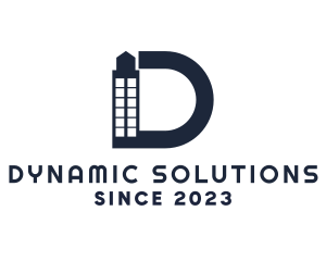 Blue Letter D Building logo design