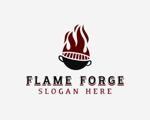 Hot Flaming Grilling logo design