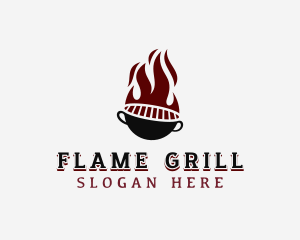 Hot Flaming Grilling logo design