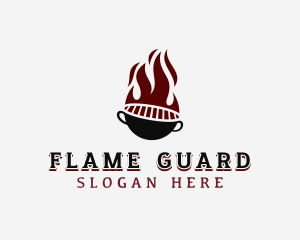 Hot Flaming Grilling logo design