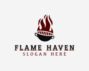 Hot Flaming Grilling logo design