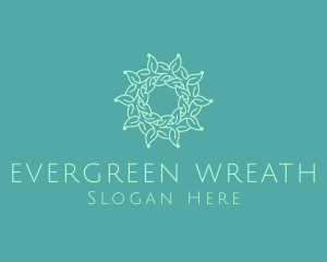 Vine Wreath Flower Garland logo design