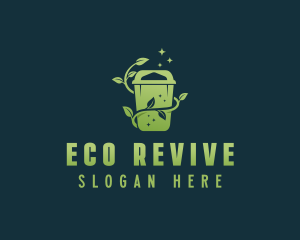 Leaf Trash Bin logo design