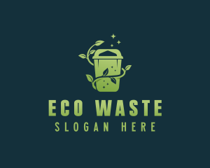 Leaf Trash Bin logo design