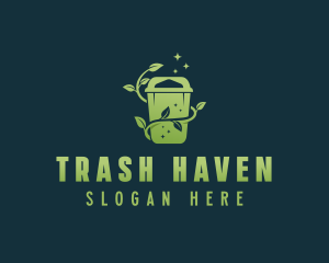 Leaf Trash Bin logo design