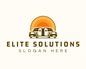 Sunset Logistic Truck Logo