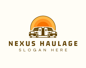 Sunset Logistic Truck logo design