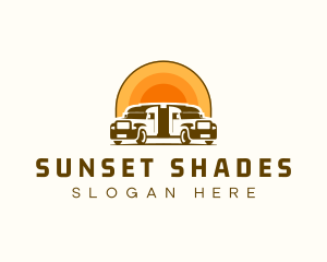 Sunset Logistic Truck logo design