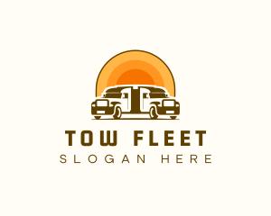 Sunset Logistic Truck logo design