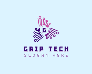 Cyberspace Tech Developer logo design