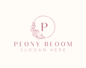 Elegant Peony Flower logo design