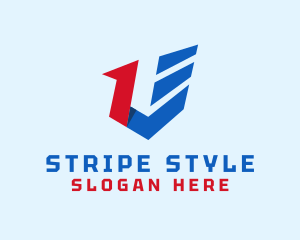 Striped Flag Letter V  logo