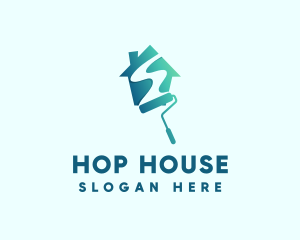 House Paint Roller Painting logo design