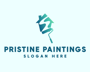 House Paint Roller Painting logo design