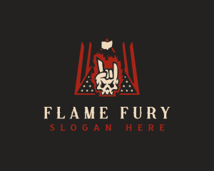 Skull Flame Band logo design