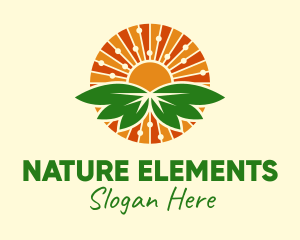 Nature Sun Leaves  logo design