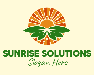 Nature Sun Leaves  logo design