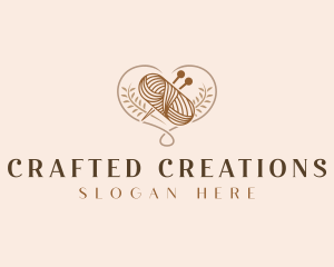 Heart Yarn Crochet logo design