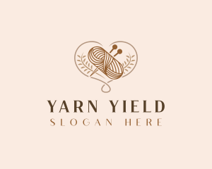 Heart Yarn Crochet logo design