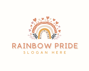 Rainbow Heart Kindergarten logo design