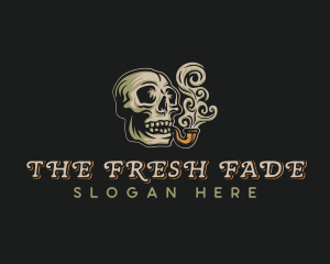 Pipe Smoking Skull logo design