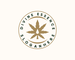 Marijuana Plant Extract Badge logo design