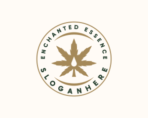 Marijuana Plant Extract Badge logo design