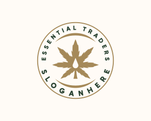 Marijuana Plant Extract Badge logo design