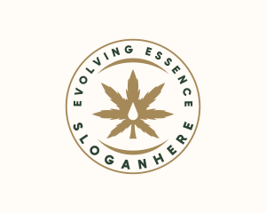 Marijuana Plant Extract Badge logo design