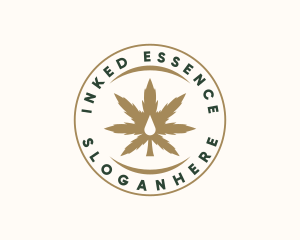 Marijuana Plant Extract Badge logo design