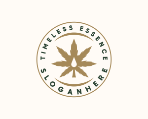 Marijuana Plant Extract Badge logo design