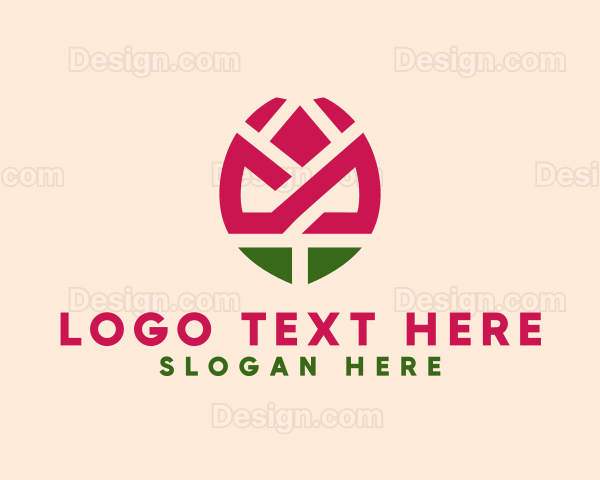 Geometric Rose Flower Logo