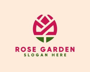 Geometric Rose Flower logo