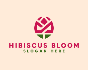 Geometric Rose Flower logo design