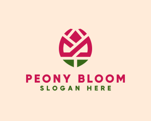 Geometric Rose Flower logo design