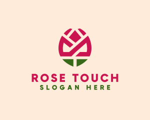 Geometric Rose Flower logo