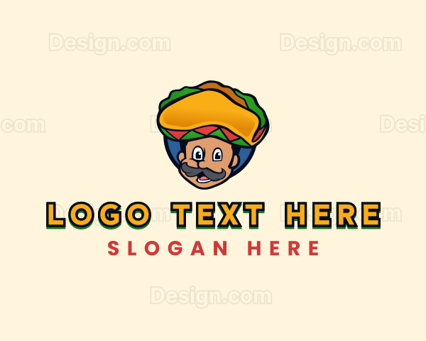 Mexican Taco Sombrero Logo