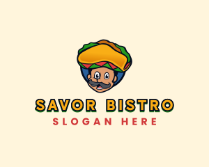 Mexican Taco Sombrero logo design